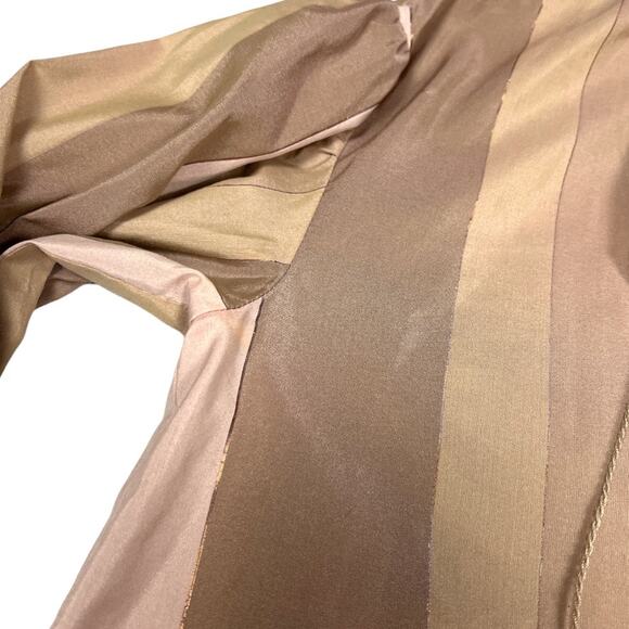 Rachel Zoe Blouse Striped Tassel Tie Front Top Brown Tan Cream Women's‎ 2 Shirt - Picture 13 of 14